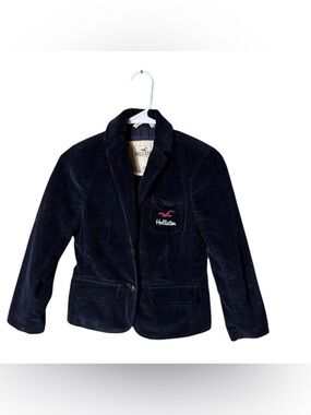 Vintage Y2K Hollister Twee Corduroy Jacket XS Preppy Logo Academia Schoolgirl